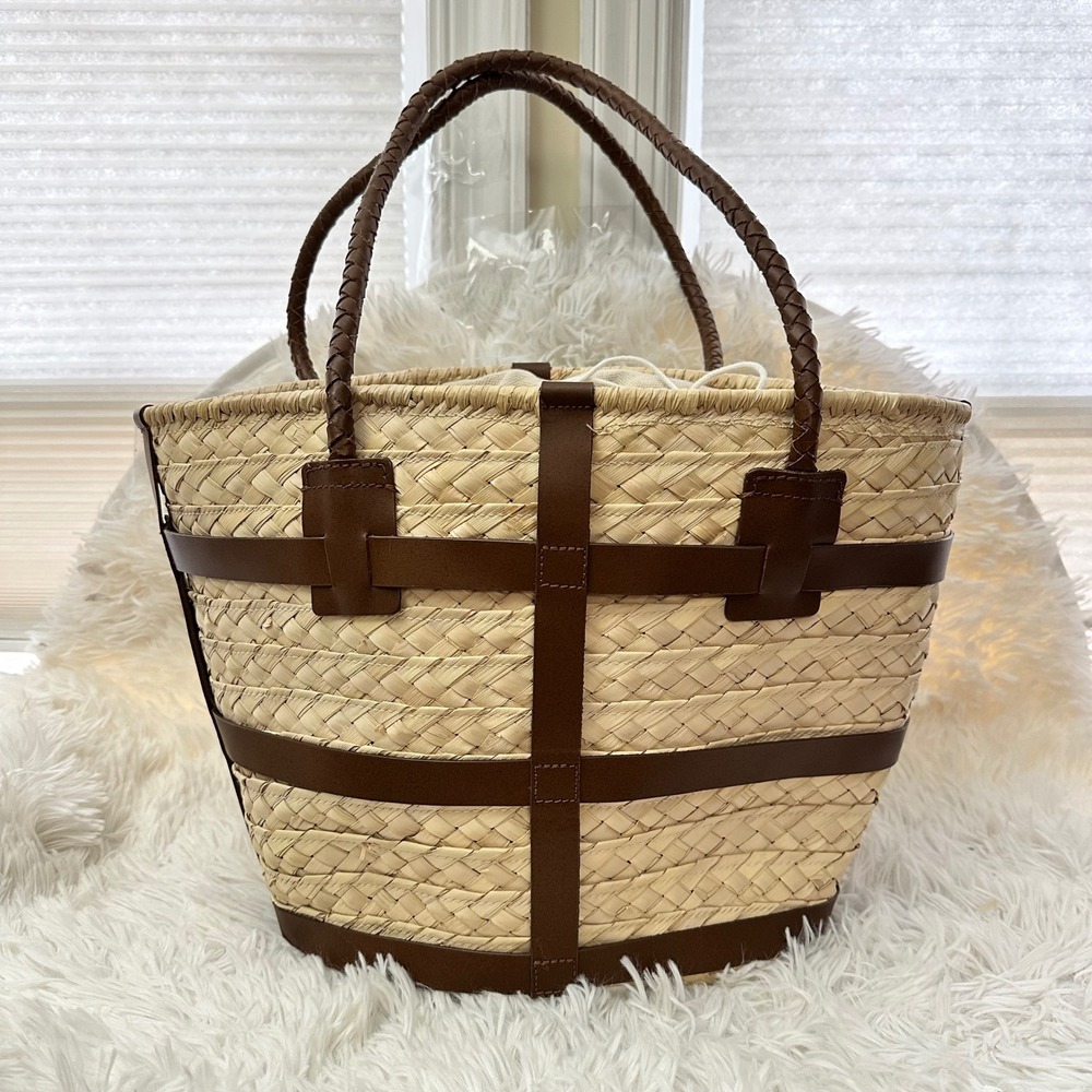 NWOT J. Jill Brown and Tan Woven Tote